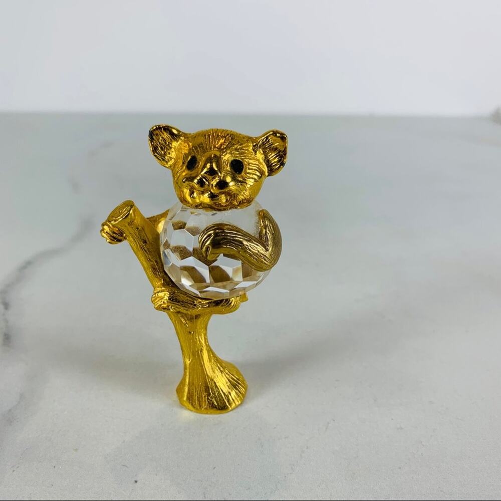 Gold Koala Crystal Ball Body On Tree Limb